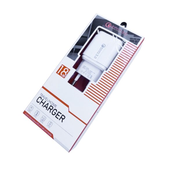 LZ-023 18W QC 3.0 USB draagbare reislader + 3A USB naar micro-USB-datakabel, EU-stekker, Micro USB Data Cable, EU Plug