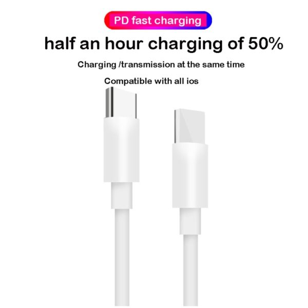 XJ-50 PD 120W 5A USB-C / Type-C naar USB-C / Type-C snellaadgegevenskabel, kabellengte: 2m