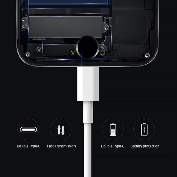 XJ-50 PD 120W 5A USB-C / Type-C naar USB-C / Type-C snellaadgegevenskabel, kabellengte: 2m
