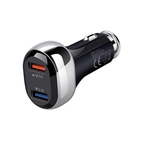 YSY-312 18W draagbare QC3.0 Dual USB mobiele telefoons en tablet-pc's Universele autolader, Car Charger