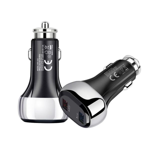 YSY-312 2-in-1 18W draagbare QC3.0 dubbele USB-autolader + 1m 3A USB naar micro-USB-datakabelset, with Micro USB Cable