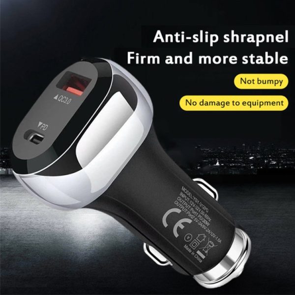 YSY-312PD PD 20W USB-C / Type-C + QC3.0 18W USB-interface 38W krachtige autolader, PD 20W