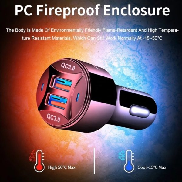 TE-092 36W dubbele QC3.0 USB snelle autolader + USB naar micro-USB datakabelset, with Micro USB Cable