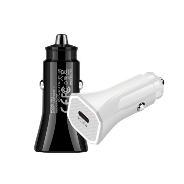 YS-2 PD 20W USB-C / Type-C-interface Snellader voor in de auto voor iPhone-serie / iPad-serie