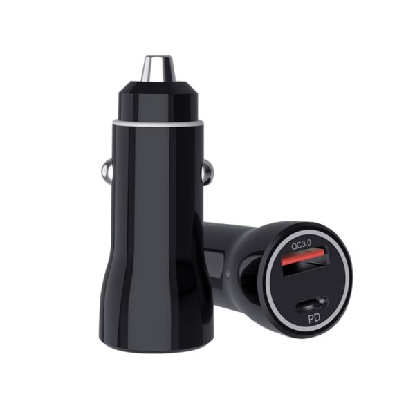 P21 draagbare PD 20W + QC3.0 18W dubbele poort snelle autolader met USB naar Type-C kabelset, with Type-C Cable