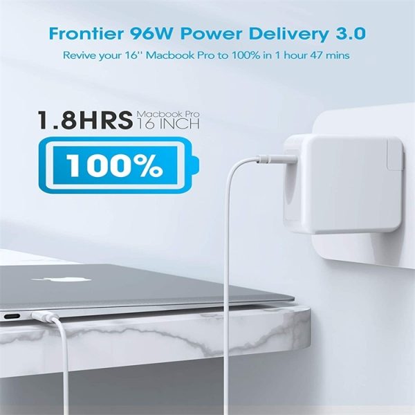 96W USB-C / Type-C voedingsadapter Draagbare oplader met 1,8 m USB-C / Type-C naar USB-C / Type-C oplaadkabel,, 96W UK Plug, 96W AU Plug, 96W US Plug, 96W EU Plug
