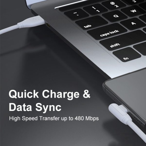 ENKAY Hat-Prince ENK-CB109 5A USB naar USB-C / Type-C 90 graden elleboog siliconen datasynchronisatie snelle oplaadkabel, 0.5m, 1m