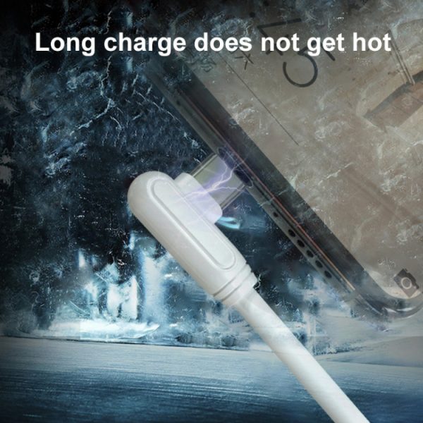 ENKAY Hat-Prince ENK-CB109 5A USB naar USB-C / Type-C 90 graden elleboog siliconen datasynchronisatie snelle oplaadkabel, 0.5m, 1m