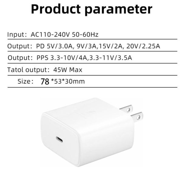 M135 45W USB-C / Type-C-poort snellader, Amerikaanse stekker, US Plug