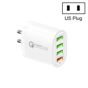 QC-04 QC3.0 + 3 x USB 2.0 multi-poorten oplader voor mobiele telefoon, tablet, US-stekker, US Plug