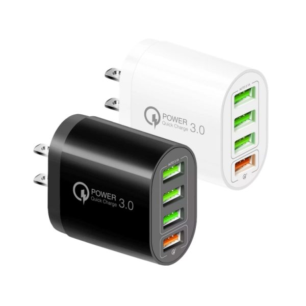 QC-04 QC3.0 + 3 x USB 2.0 multi-poorten oplader voor mobiele telefoon, tablet, US-stekker, US Plug