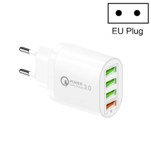 QC-04 QC3.0 + 3 x USB 2.0 multi-poorten oplader voor mobiele telefoon tablet, EU-stekker, EU Plug