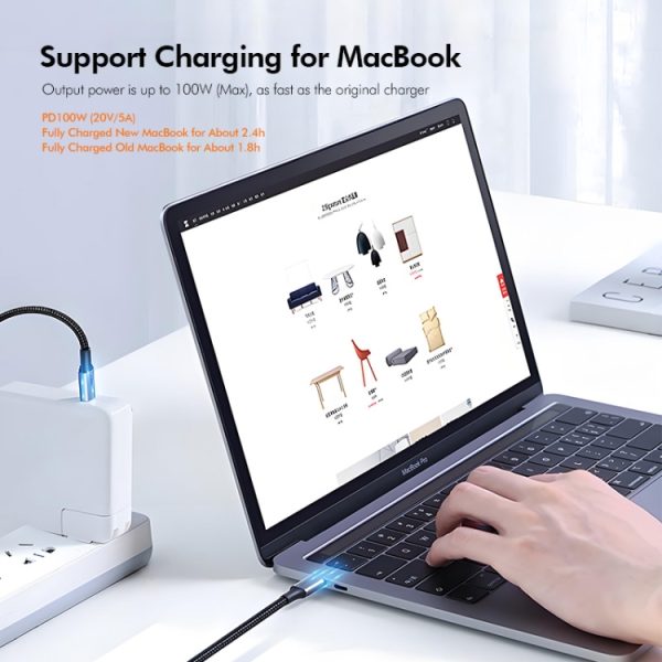 ENKAY PD100W 5A USB-C / Type-C naar Type-C snellaadkabel met E-markering, 1m, 2m