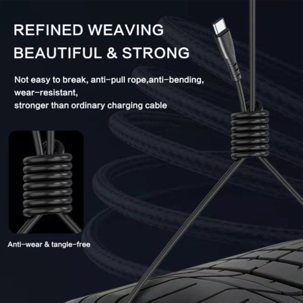 1,5 m lente telescopische mobiele telefoon snel opladen datakabel, USB to 8 Pin, USB to Type-C, USB to Micro USB