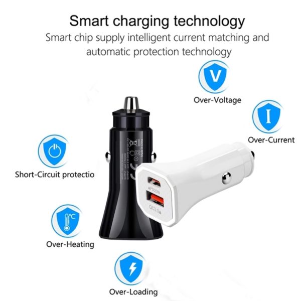 TE-P22 38W PD20W + QC3.0 USB auto opladen + USB-C / Type-C naar USB-C / Type-C datakabel, lengte: 1m, with Dual Type-C Cable