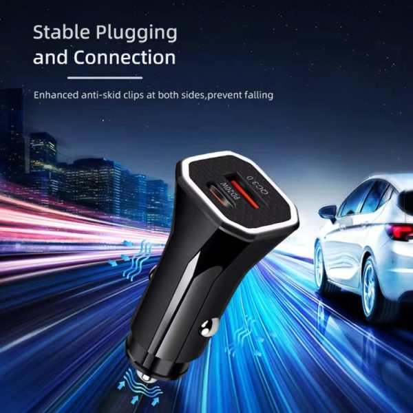 TE-P22 38W PD20W + QC3.0 USB auto opladen + USB-C / Type-C naar USB-C / Type-C datakabel, lengte: 1m, with Dual Type-C Cable