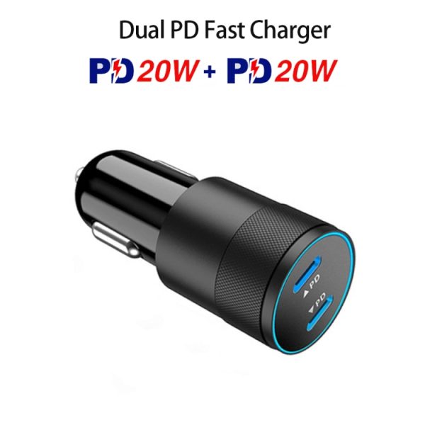 PD40w dubbele PD3.0 Type-C autolader, Car Charger
