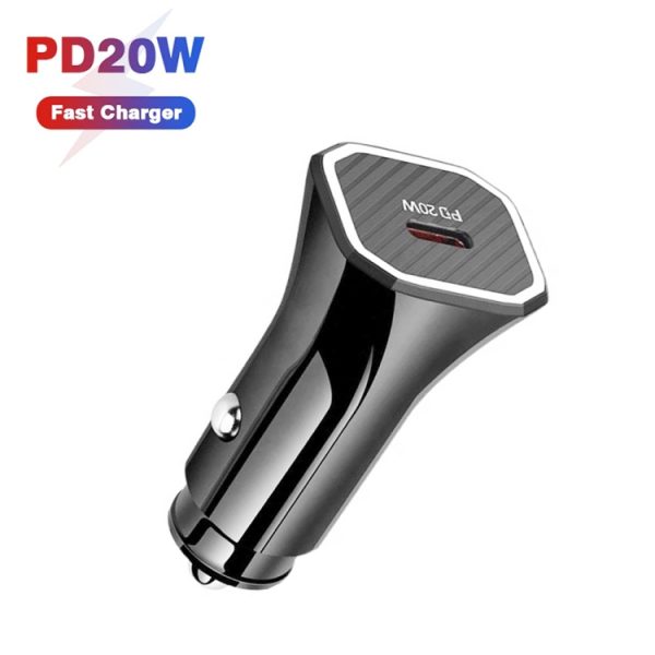 TE-P2 PD20W USB-C / Type-C autolader met Type-C naar 8-pins datakabel, Type-C to 8 Pin Data Cable (Black), Type-C to 8 Pin Data Cable (White)