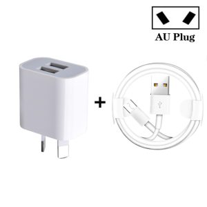Mini Dual Port USB-oplader met USB-naar-micro-USB-gegevenskabel, AU-stekker