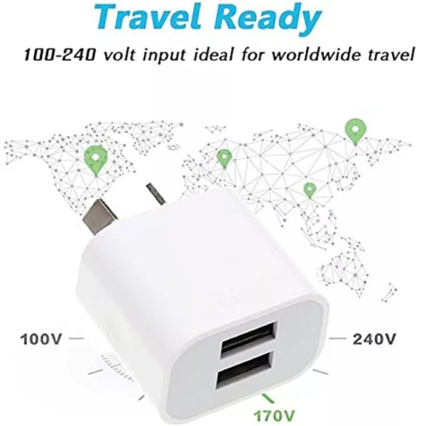 Mini Dual Port USB-oplader met USB-naar-micro-USB-gegevenskabel, AU-stekker