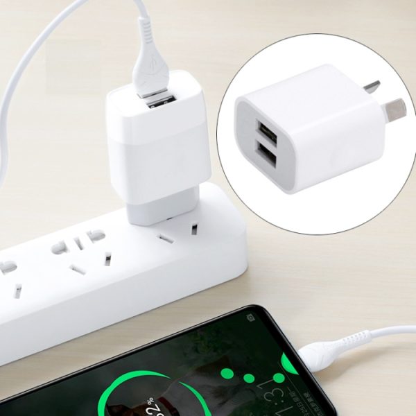 Mini Dual Port USB-oplader met USB-naar-micro-USB-gegevenskabel, AU-stekker