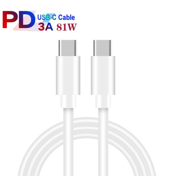 38W PD20W + QC3.0 USB-autolader met Type-C naar Type-C datakabel, lengte: 1m, Type-C to Type-C Cable (White), Type-C to Type-C Cable (Black)