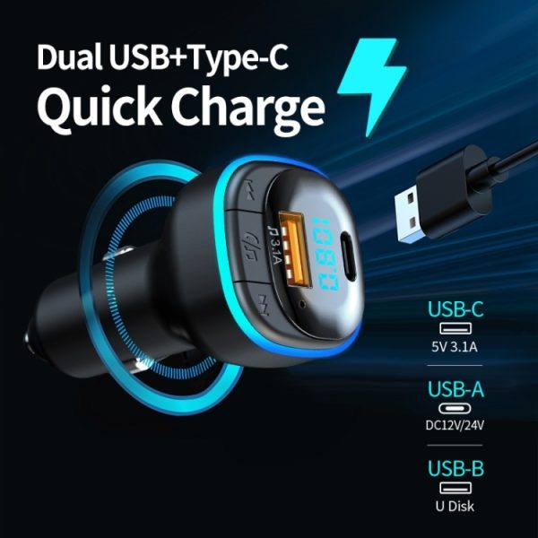 C33 Autolader Quick Charge Type C Snel opladen Telefoon Adapter