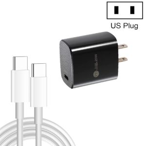 PD11 Enkele PD3.0 USB-C / Type-C 20W snellader met 1 m Type-C naar Type-C datakabel, US-stekker, US Plug + Type-C to Type-C Cable
