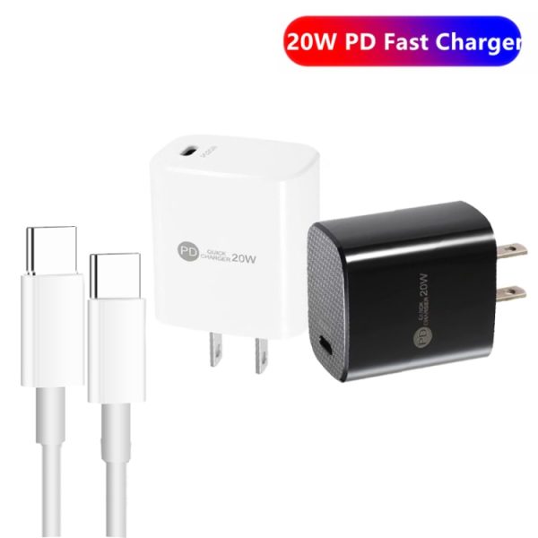 PD11 Enkele PD3.0 USB-C / Type-C 20W snellader met 1 m Type-C naar Type-C datakabel, US-stekker, US Plug + Type-C to Type-C Cable