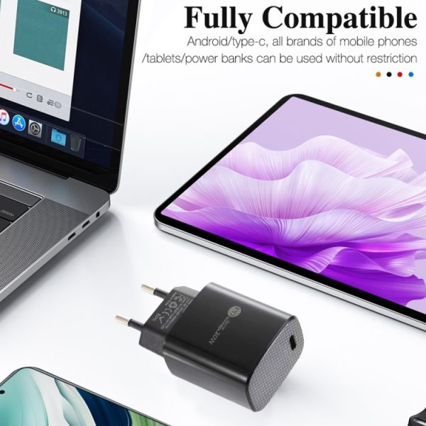 PD11 Enkele PD3.0 USB-C / Type-C 20W snellader met 1 m Type-C naar Type-C datakabel, EU-stekker, EU Plug + Type-C to Type-C Cable