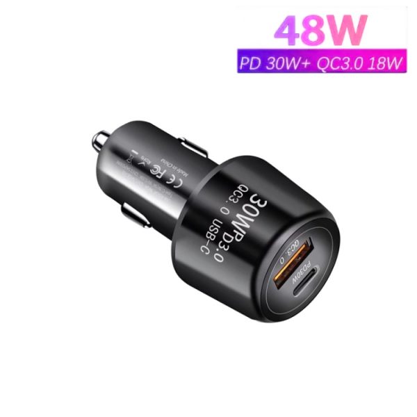 P29 48W PD30W + QC3.0 18W USB-autolader met dubbele poort, P29 (Black), P29 (White)