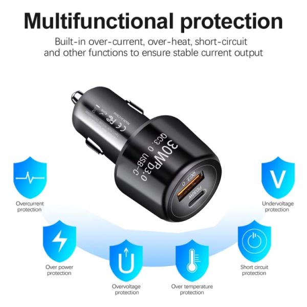 P29 48W PD30W + QC3.0 18W USB-autolader met dubbele poort, P29 (Black), P29 (White)