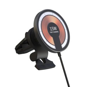 T09 2 in 1 transparante auto magnetische draadloze oplader 15W snellaadstandaard