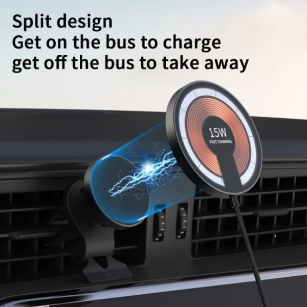 T09 2 in 1 transparante auto magnetische draadloze oplader 15W snellaadstandaard