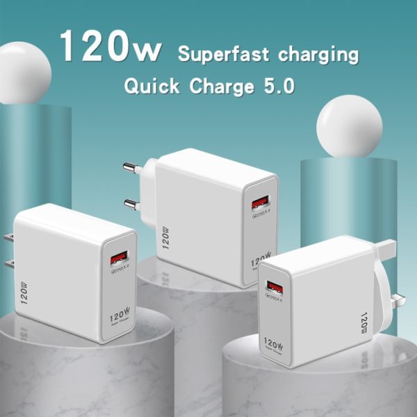 120W USB Super Fast Charging Charger Geschikt voor Xiaomi 12 / 12 Pro en Huawei / vivo, EU Plug, US Plug, UK Plug