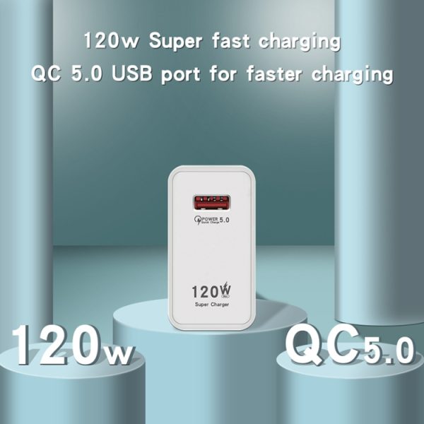 120W USB Super Fast Charging Charger Geschikt voor Xiaomi 12 / 12 Pro en Huawei / vivo, EU Plug, US Plug, UK Plug