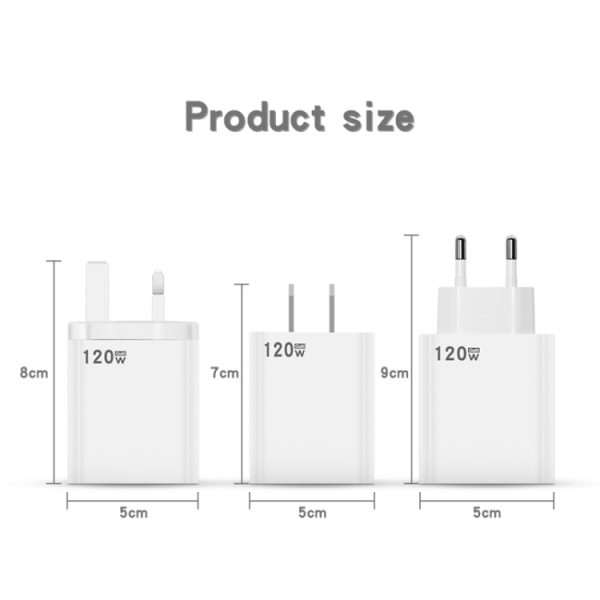 120W USB Super Fast Charging Charger Geschikt voor Xiaomi 12 / 12 Pro en Huawei / vivo, EU Plug, US Plug, UK Plug