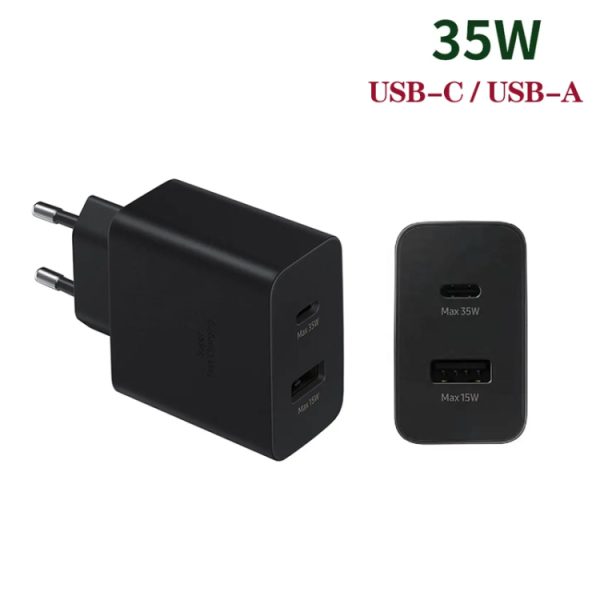 35 W USB-C / Type-C + USB-oplader Ondersteunt PPS / PD-protocol met dubbele Type-C-kabel, EU-stekker