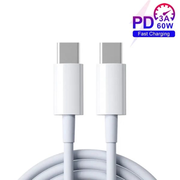 XJ-97 60W 3A USB-C / Type-C naar Type-C snellaaddatakabel voor iPhone 15-serie / iPad-serie, 0.3m, 0.5m, 1m, 2m