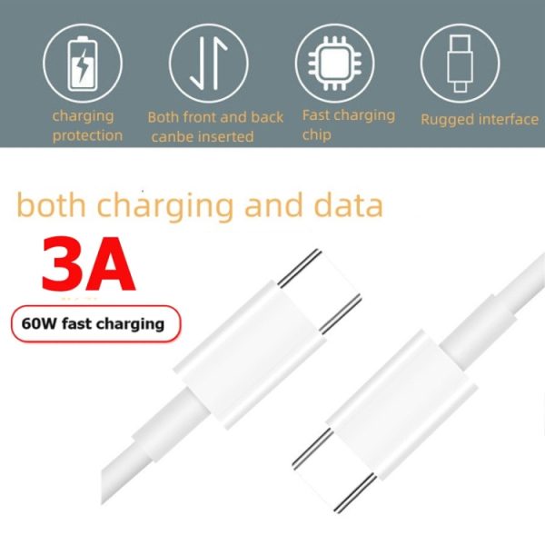 XJ-97 60W 3A USB-C / Type-C naar Type-C snellaaddatakabel voor iPhone 15-serie / iPad-serie, 0.3m, 0.5m, 1m, 2m