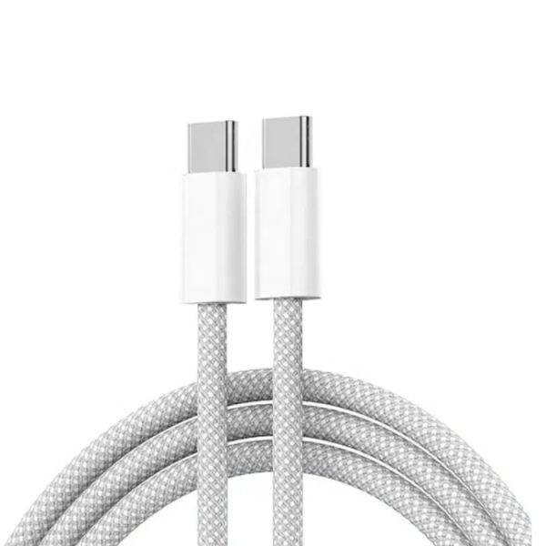 XJ-99 2 stuks 1 m 60 W USB-C / Type-C naar Type-C snellaaddatakabel voor iPhone 15-serie / iPad-serie