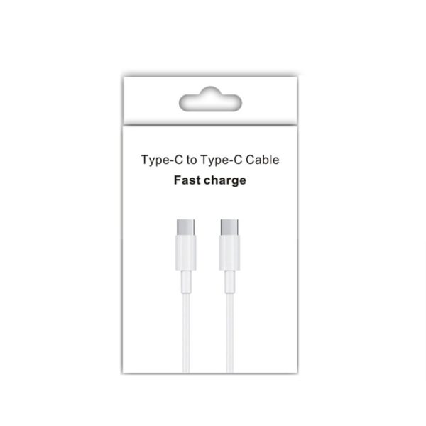 XJ-99 2 stuks 1 m 60 W USB-C / Type-C naar Type-C snellaaddatakabel voor iPhone 15-serie / iPad-serie