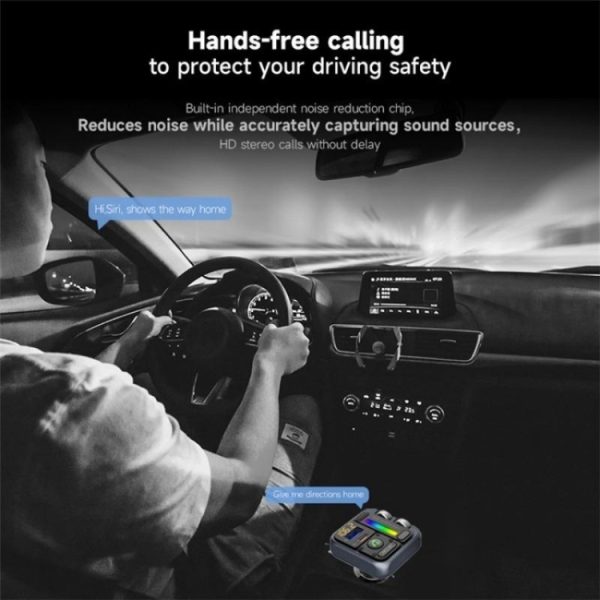 MT04 Auto Bluetooth Adapter Type-C + USB Autolader FM-zender HiFi Muziek MP3-speler