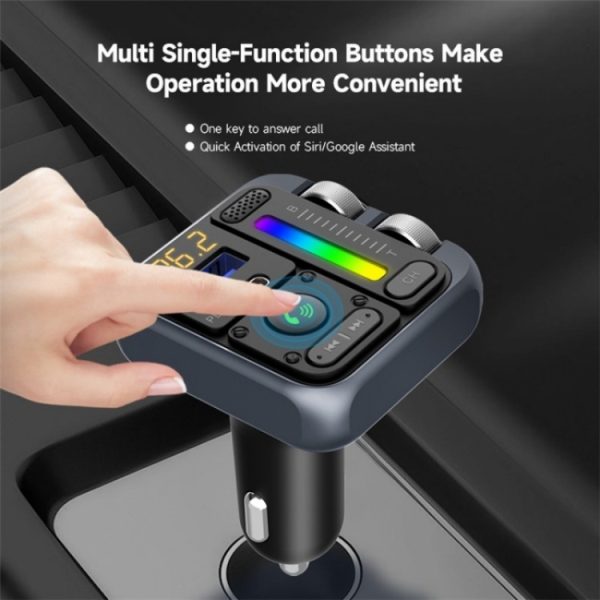 MT04 Auto Bluetooth Adapter Type-C + USB Autolader FM-zender HiFi Muziek MP3-speler
