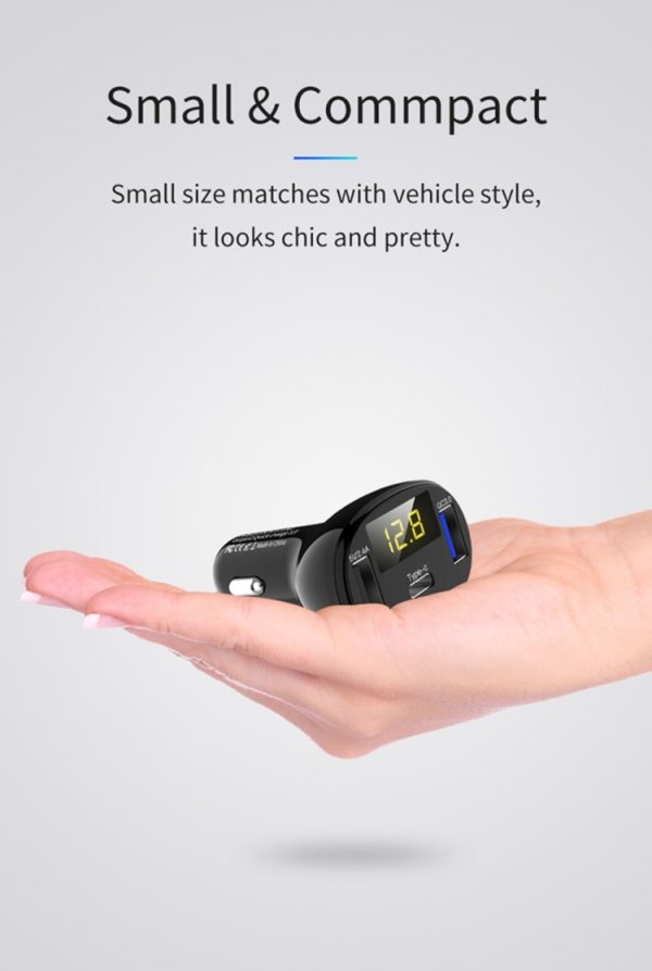 C02 auto-adapter in-car telefoonoplader Type-C snellader QC3.0 dubbele USB-poorten DC5V 2.4A 12 V 24 V sigarettenaansteker Voeding