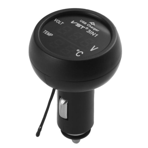 3-in-1 auto-USB-oplader Auto-sigarettenaansteker met spanningsdetectiedisplay Multifunctionele bewakingstafel