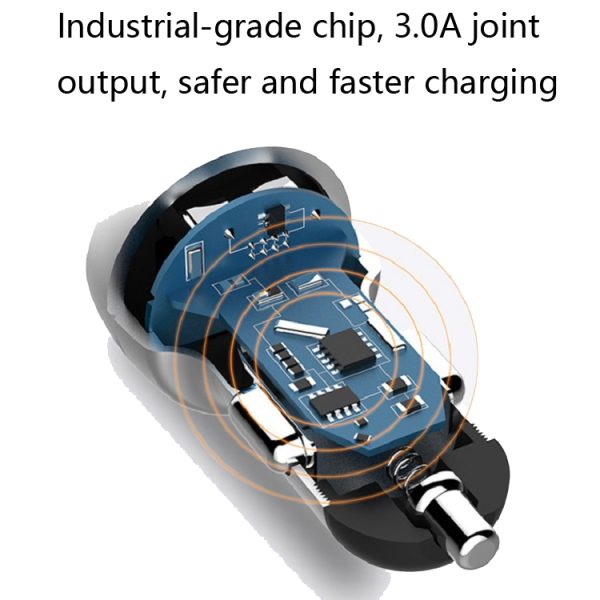 2 STUKS Aluminium Ring 5V3.1A Display Autolader QC3.0 + 3.1A Aluminium Multifunctionele Halo Digitale Display Autolader, WMY-C030 (Gold), WMY-C030 (Snow Silver), WMY-C030 (Elegant Black), WMY-C030 (Sapphire Blue), WMY-C030 (Champagne Red)