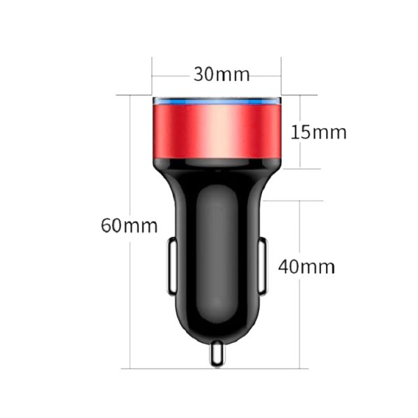 2 STUKS Aluminium Ring 5V3.1A Display Autolader QC3.0 + 3.1A Aluminium Multifunctionele Halo Digitale Display Autolader, WMY-C030 (Gold), WMY-C030 (Snow Silver), WMY-C030 (Elegant Black), WMY-C030 (Sapphire Blue), WMY-C030 (Champagne Red)