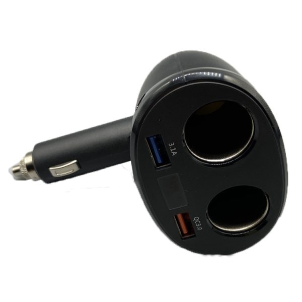 Sigarettenaansteker autolader Dubbele USB QC 3.0 Dubbel snel opladen 6A autolader, WMY-C113