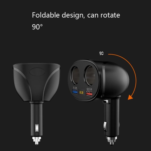 Sigarettenaansteker autolader Dubbele USB QC 3.0 Dubbel snel opladen 6A autolader, WMY-C113